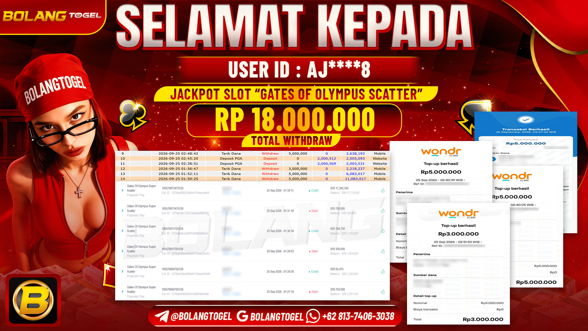 Bukti jackpot GATES OF OLYMPUS SUPER SCATTER BOLANGTOGEL - gambar 1
