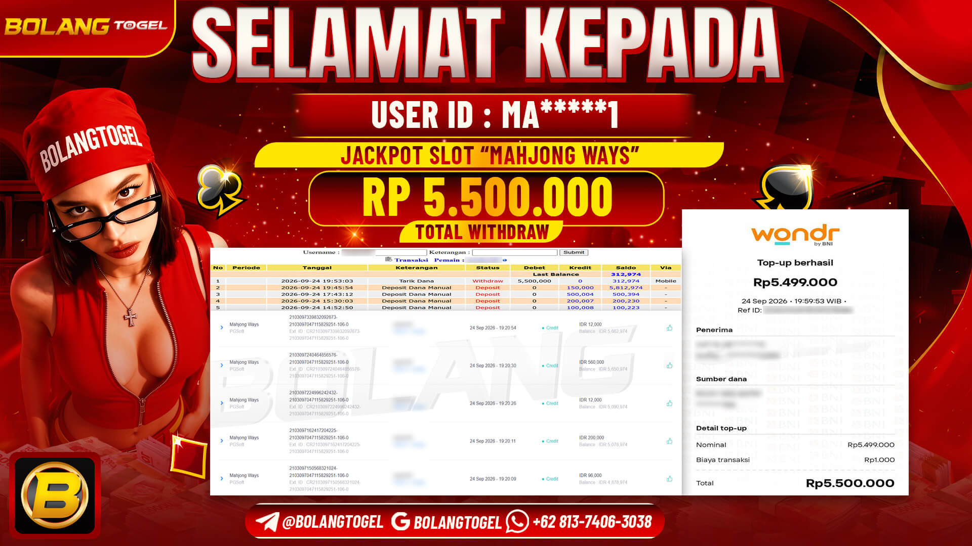 Bukti jackpot MAHJONG WAYS BOLANGTOGEL - gambar 1