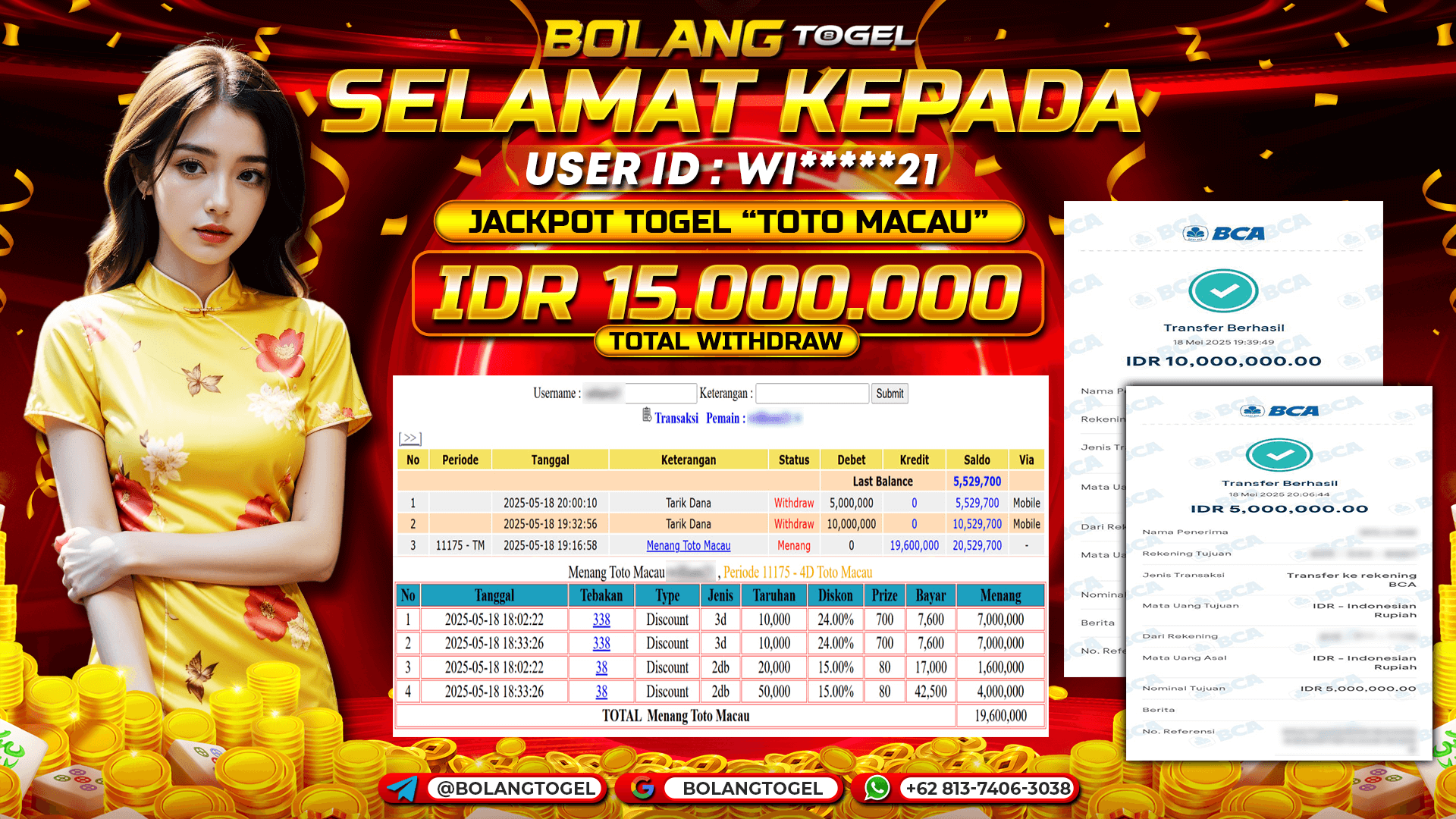 Bukti jackpot TOGEL TOTO MACAU 4D BOLANGTOGEL - gambar 1