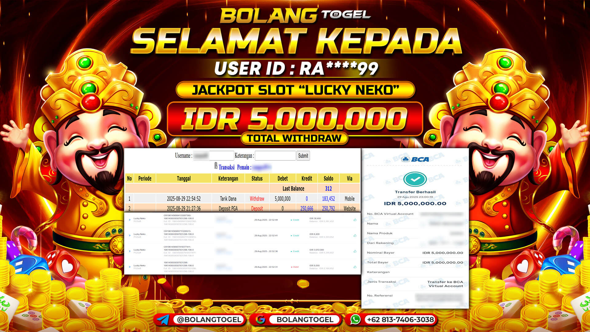 Bukti jackpot SLOT LUCKY NEKO BOLANGTOGEL - gambar 1