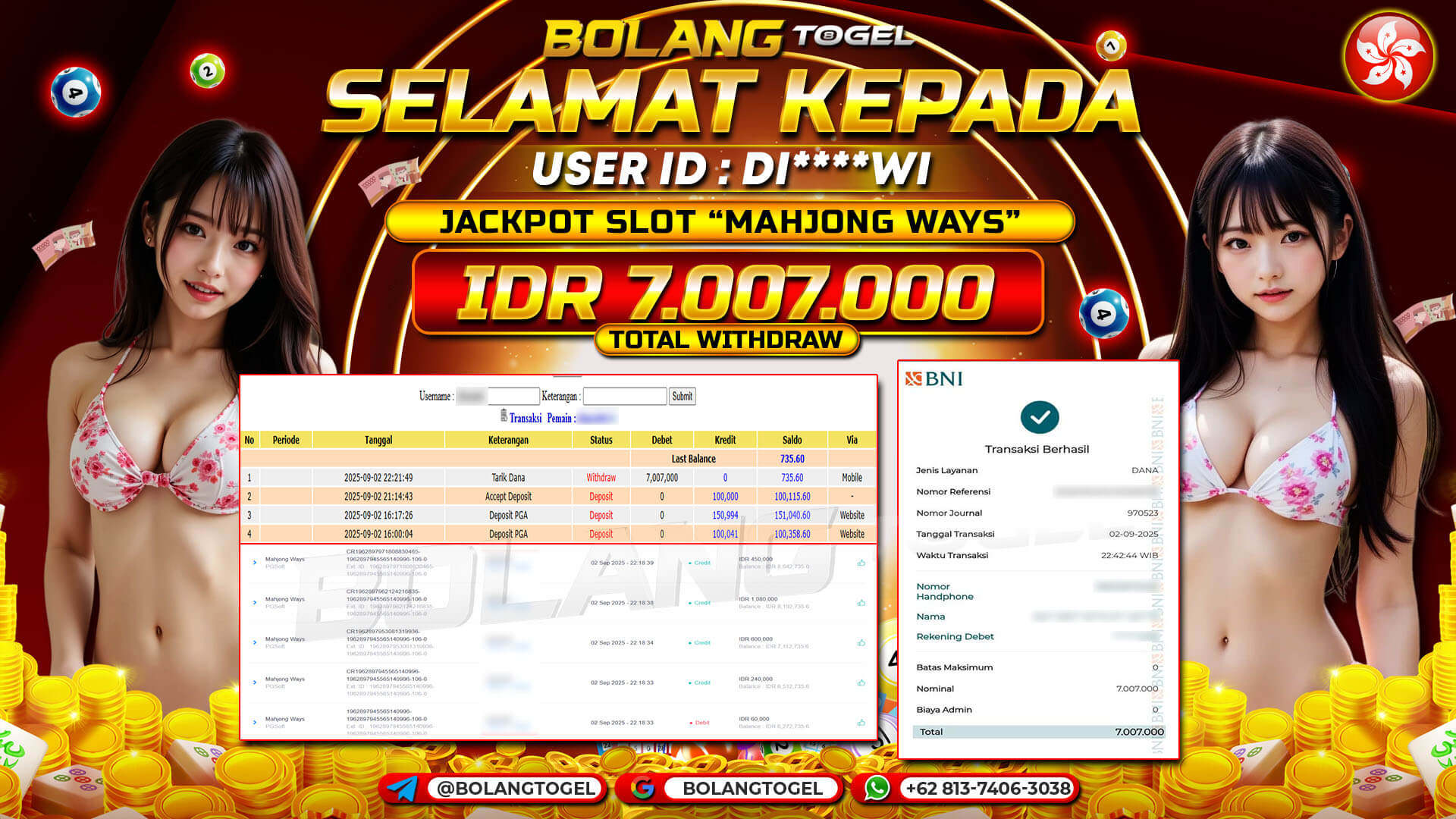 Bukti jackpot SLOT MAHJONG WAYS BOLANGTOGEL - gambar 1