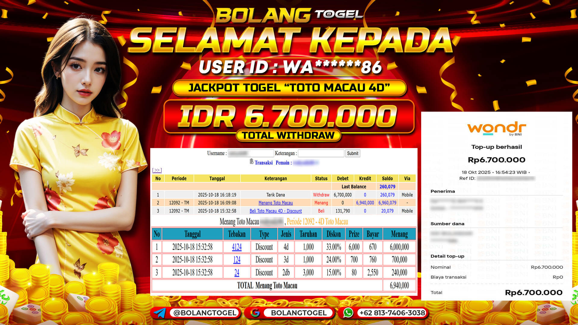 Bukti jackpot TOGEL TOTO MACAU 4D BOLANGTOGEL - gambar 1