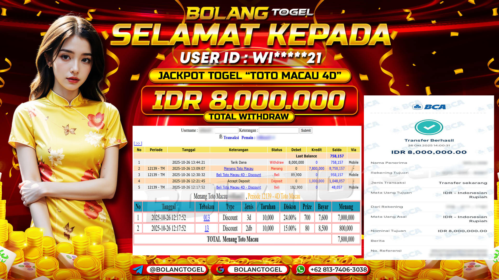 Bukti jackpot TOGEL TOTOMACAU 4D BOLANGTOGEL - gambar 1