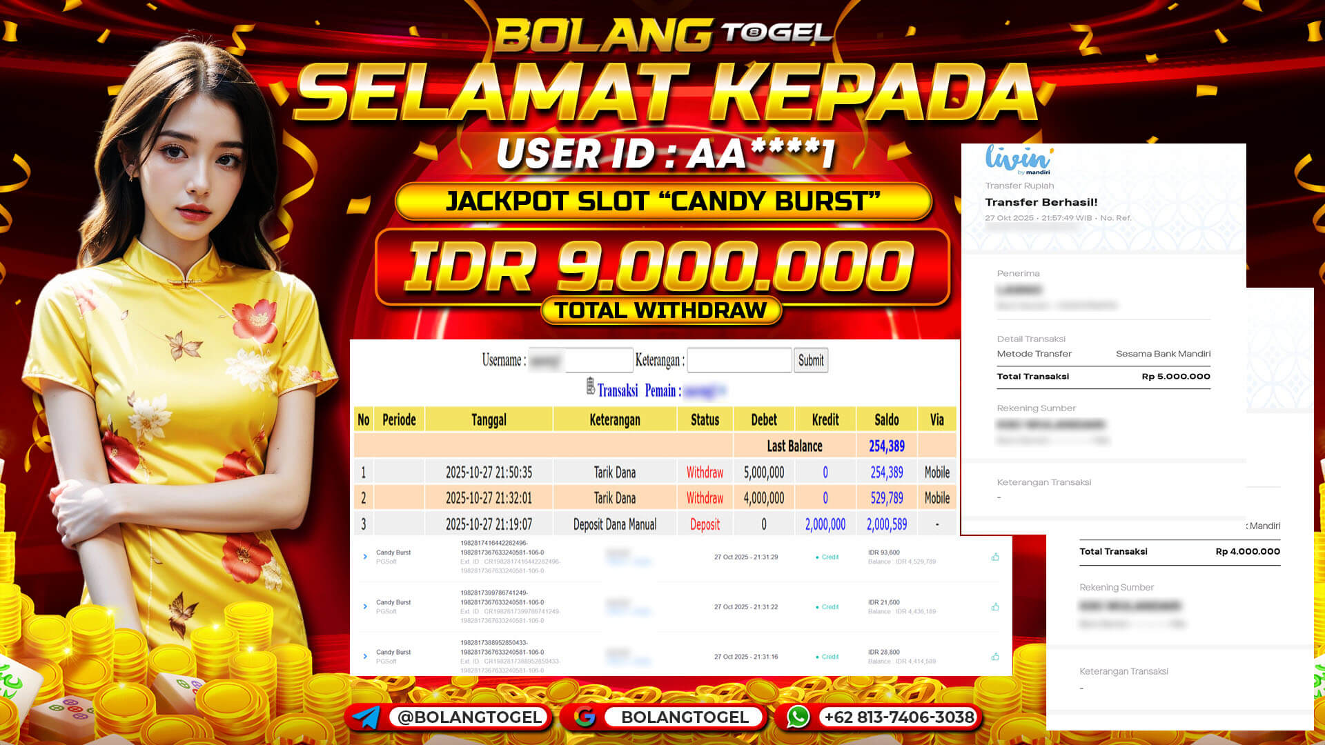 Bukti jackpot SLOT CANDY BURST BOLANGTOGEL - gambar 1
