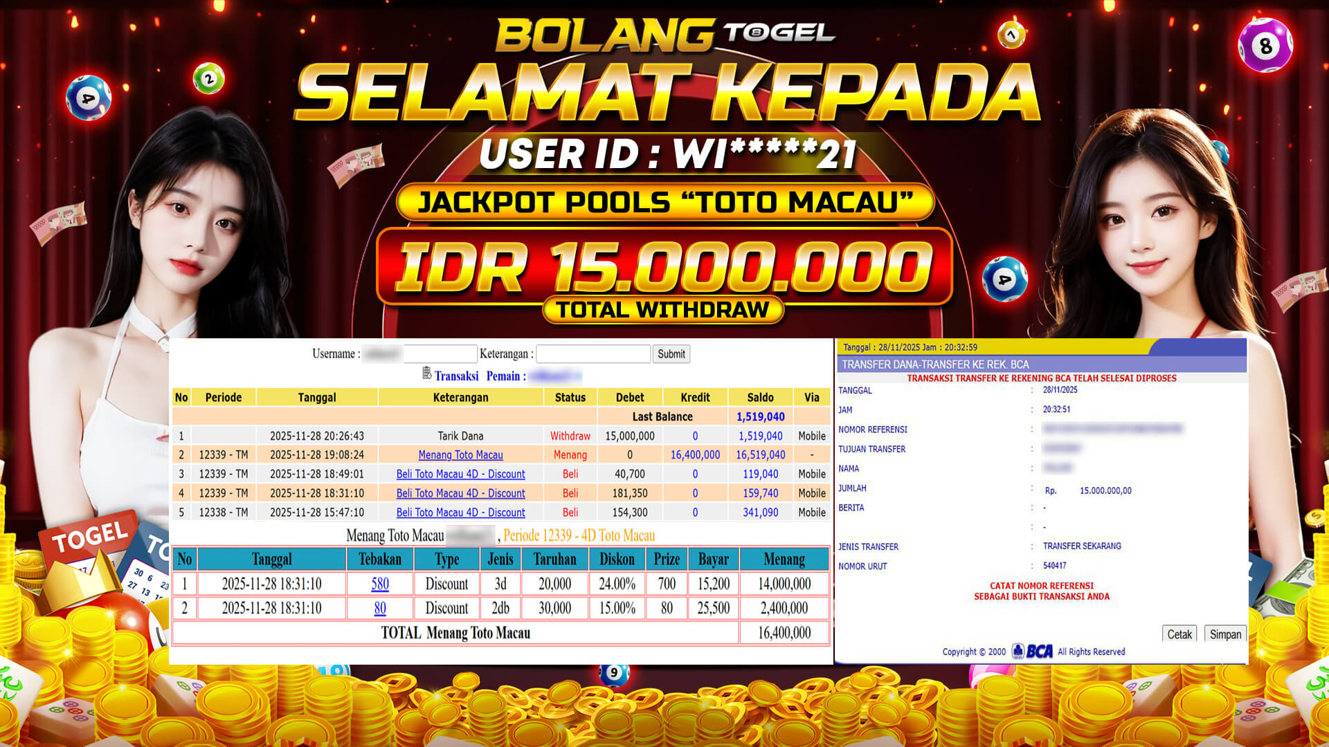 Bukti jackpot TOGEL TOTO MACAU 4D BOLANGTOGEL - gambar 1